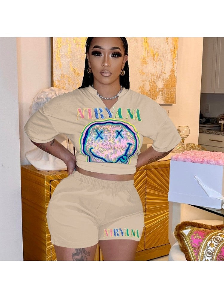 Letter Print Short Set