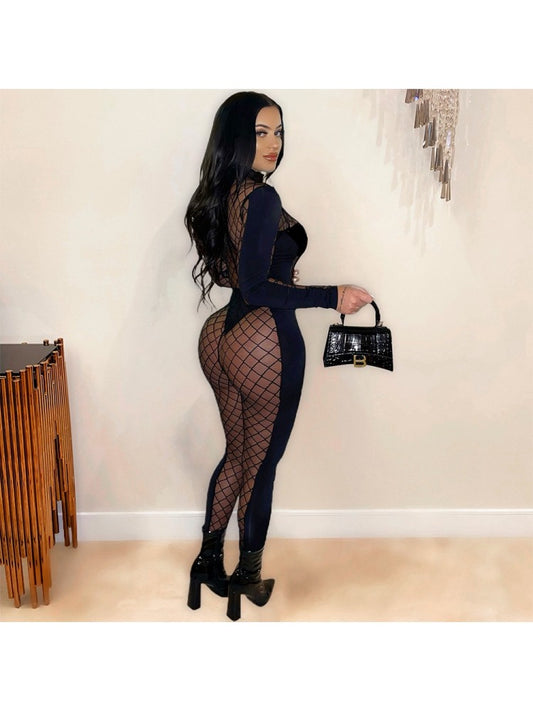 See Through Net Jumpsuit