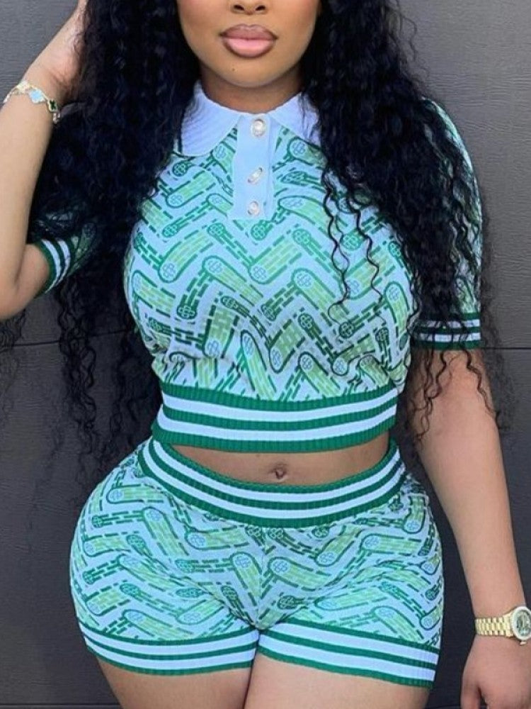 Geometric Pattern Short Set