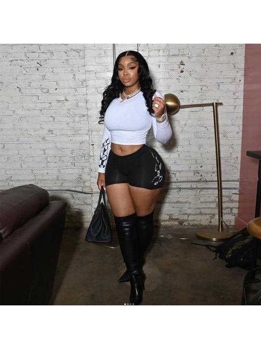 Fire Print Short Set