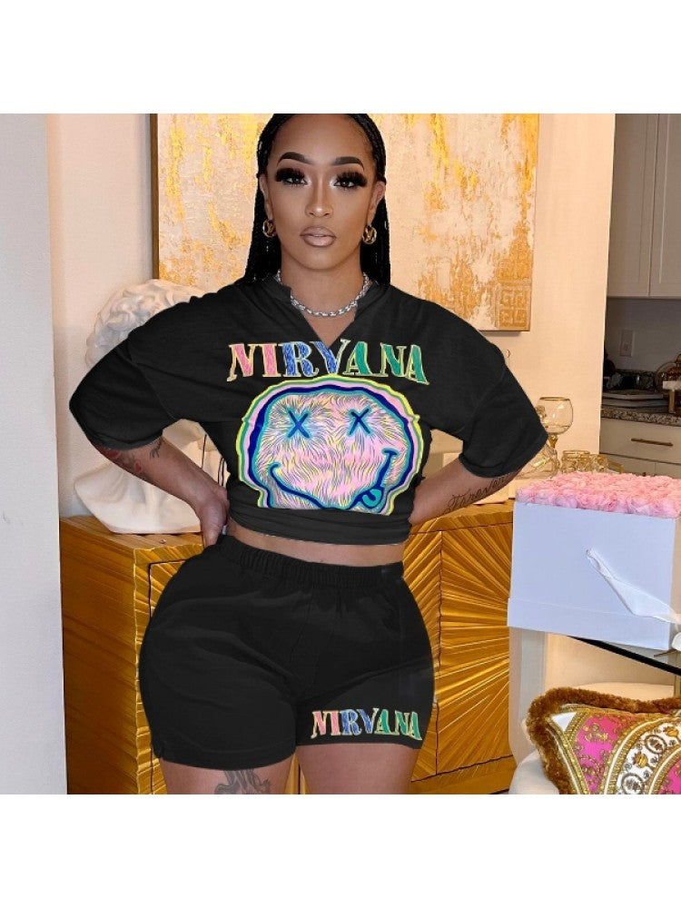 Letter Print Short Set