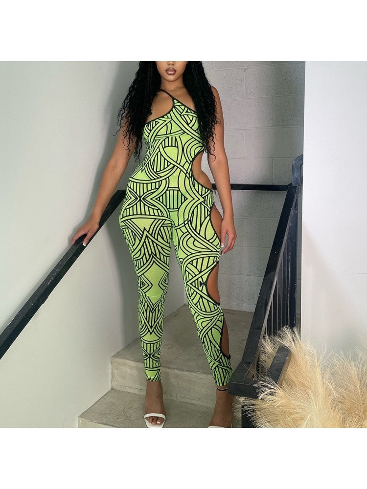 Hollow Out One Shoulder Jumpsuit