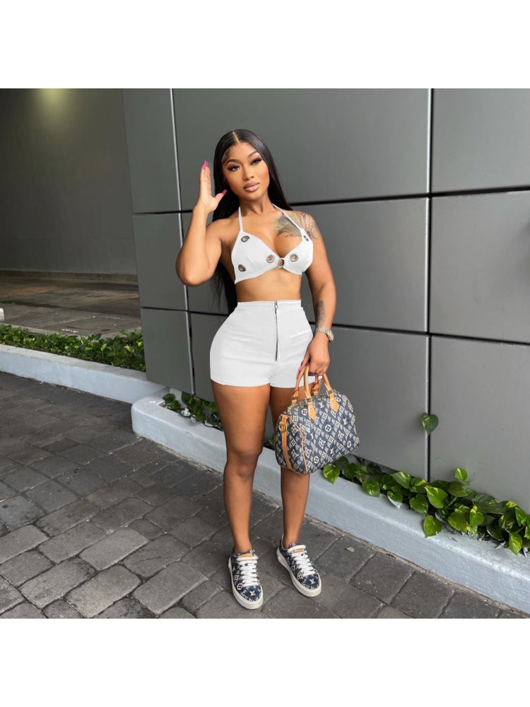 Pure Color Shorts Set