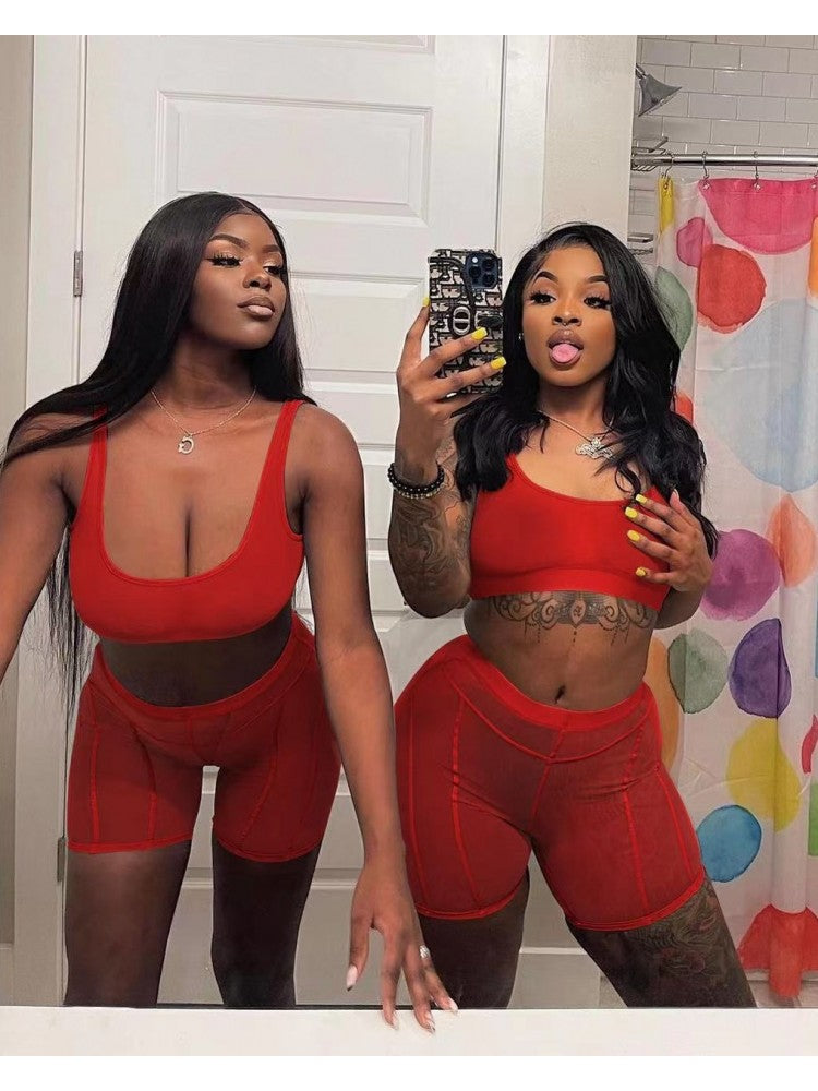 See Through Short Set